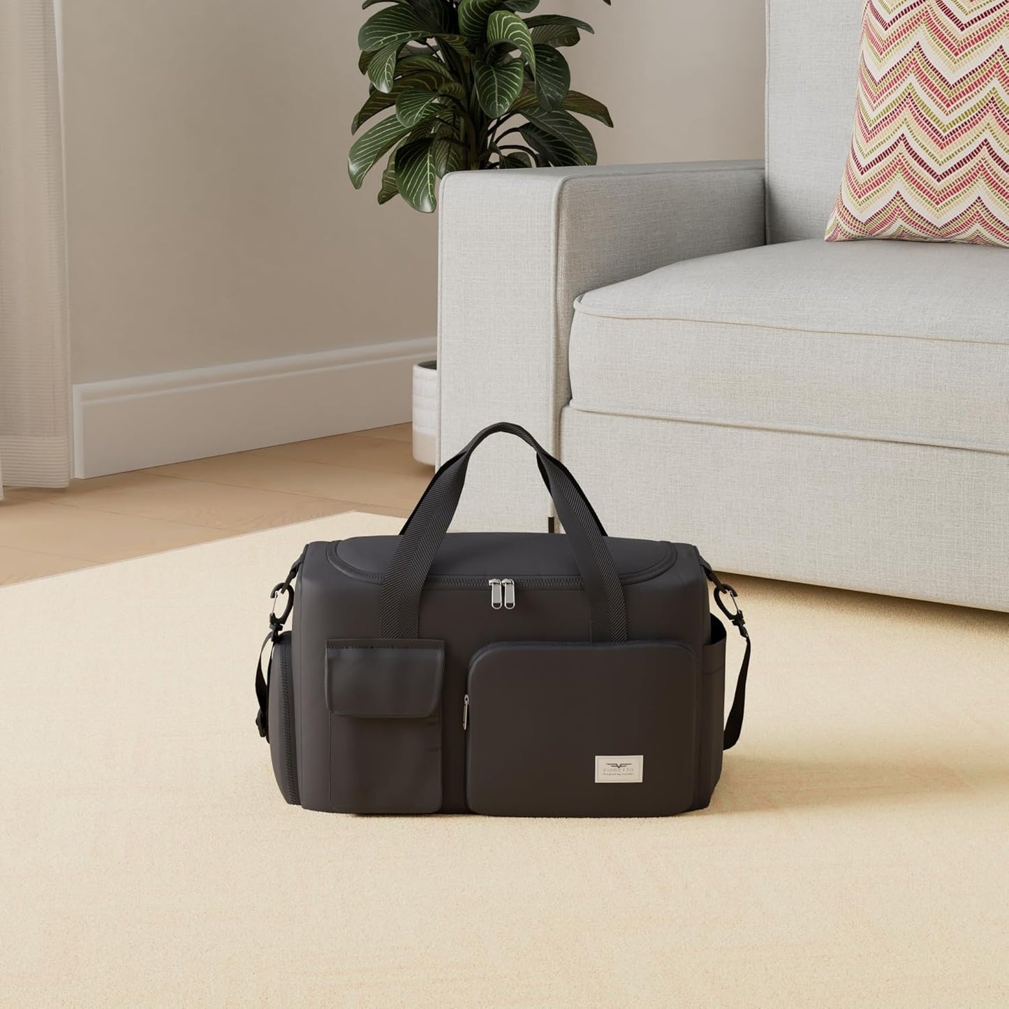 FIORETTO Women's Gym Duffle Bag with Shoes Compartment, 30L Capacity, Ideal for Travel, Gym, Sports, Duffel, Weekender