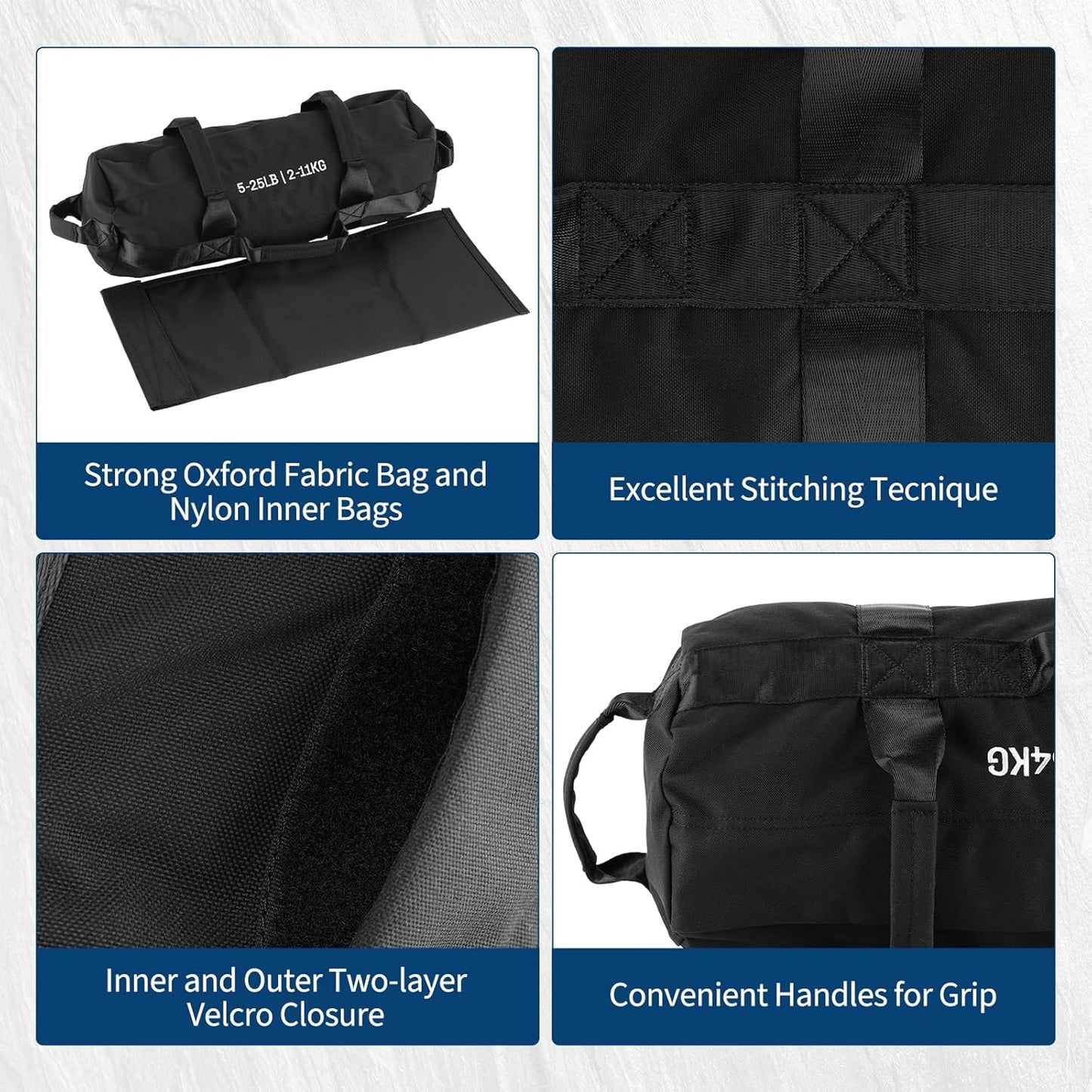 Adjustable Heavy-Duty Sandbag Set for Strength Training & Yoga – Durable Multi-Handle Fitness Equipment – Versatile Full-Body Workout – Includes Unfilled Inner Bag