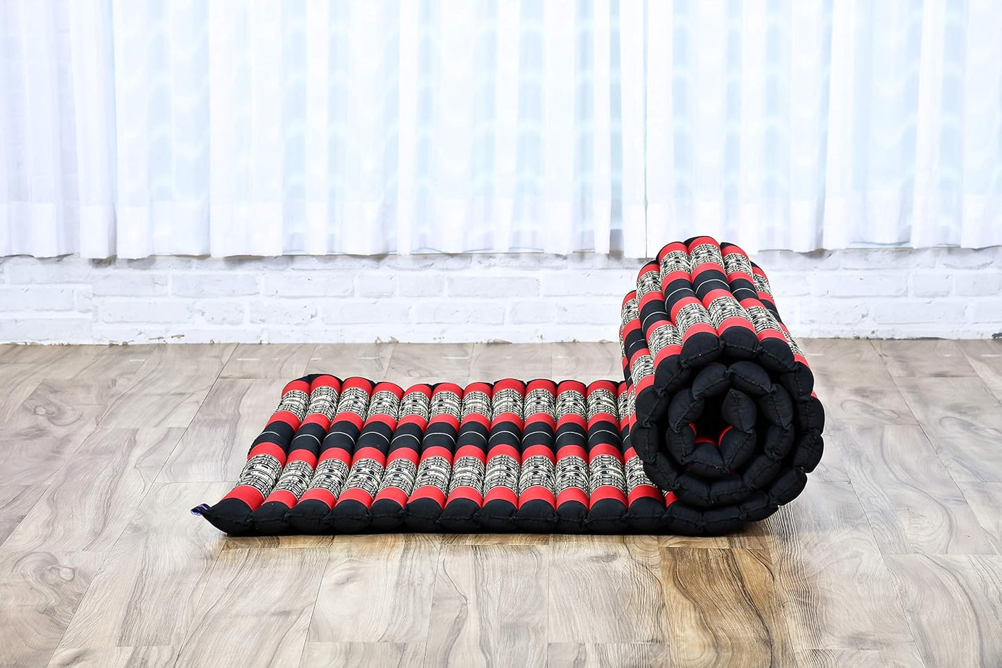 Leewadee - Kapok Roll Mat – Handcrafted Folding Sleep & Relaxation Mattress from Thailand, Ideal as Guest Bed, Camping Mat, Yoga Mat or Traditional Futon, 75 x 39 inches, Anthracite