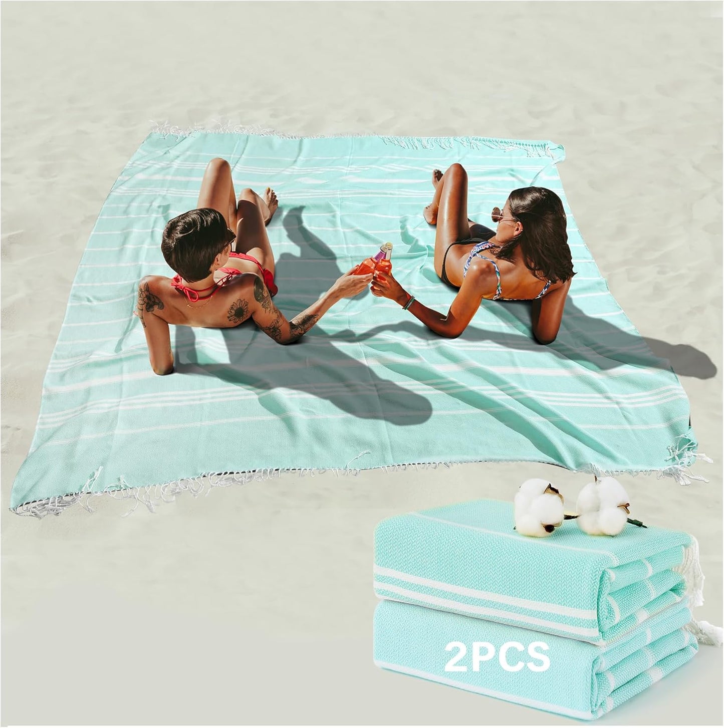 Antfuny Turkish Beach Towels Vacation Essentials Quick Dry Sand Free Oversized Bath Pool Swim Towel Extra Large XL Blanket Adult Travel Cruise Accessories Must Haves Clearance Stuff Necessities - Colors A