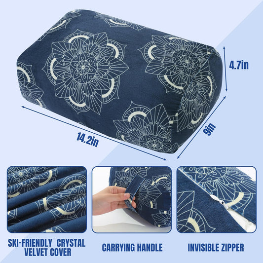 MABOZOO Yoga Bolster Pillow, Rectangular Yoga Bolster for Restorative & Meditation, Professional Meditation Cushion with Carry Handle