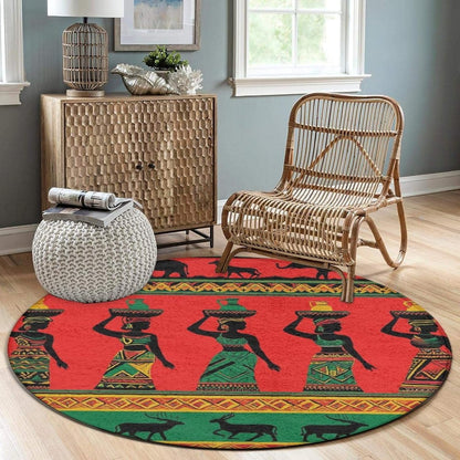 Machine Washable Modern Round Area Rug, Room Sofa Yoga Soft Round Carpet, Home Decor Non Slip Kitchen Office Circle Rug Union Jack Flag UK Mandala Art, 60inch