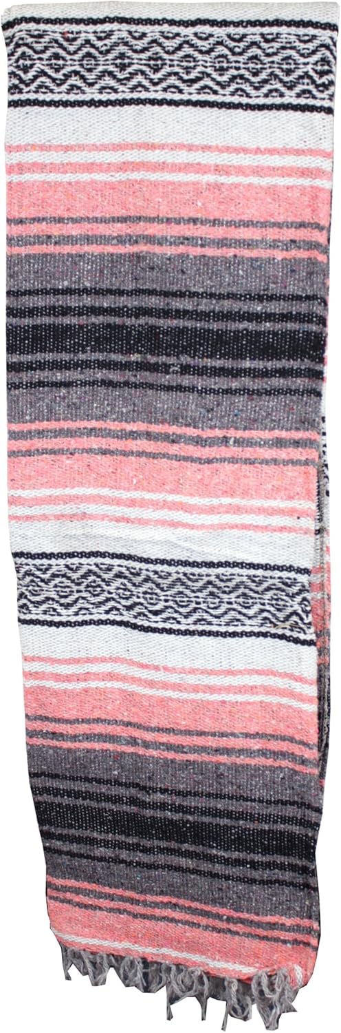 Canyon Creek Authentic Mexican Yoga Falsa Blanket (Coral)