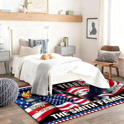Personalized Family Name Initials Monogram Pink Rug, Shining Butterfly Printed Carpets for Girls Kids Butterfly Theme Living Room Indoor Bedroom Decor 5'×7' Soft Polyester Yoga Mat
