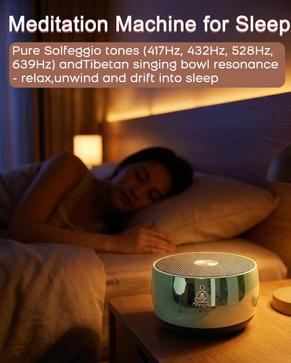 Sound Frequency Machine,Meditation Generator Instrument,Tone Device Tools - Solfeggio Frequencies Bath for Yoga, Mindfulness, Vibration System of Chakra Balancing, 5 Tones, 3 Timers
