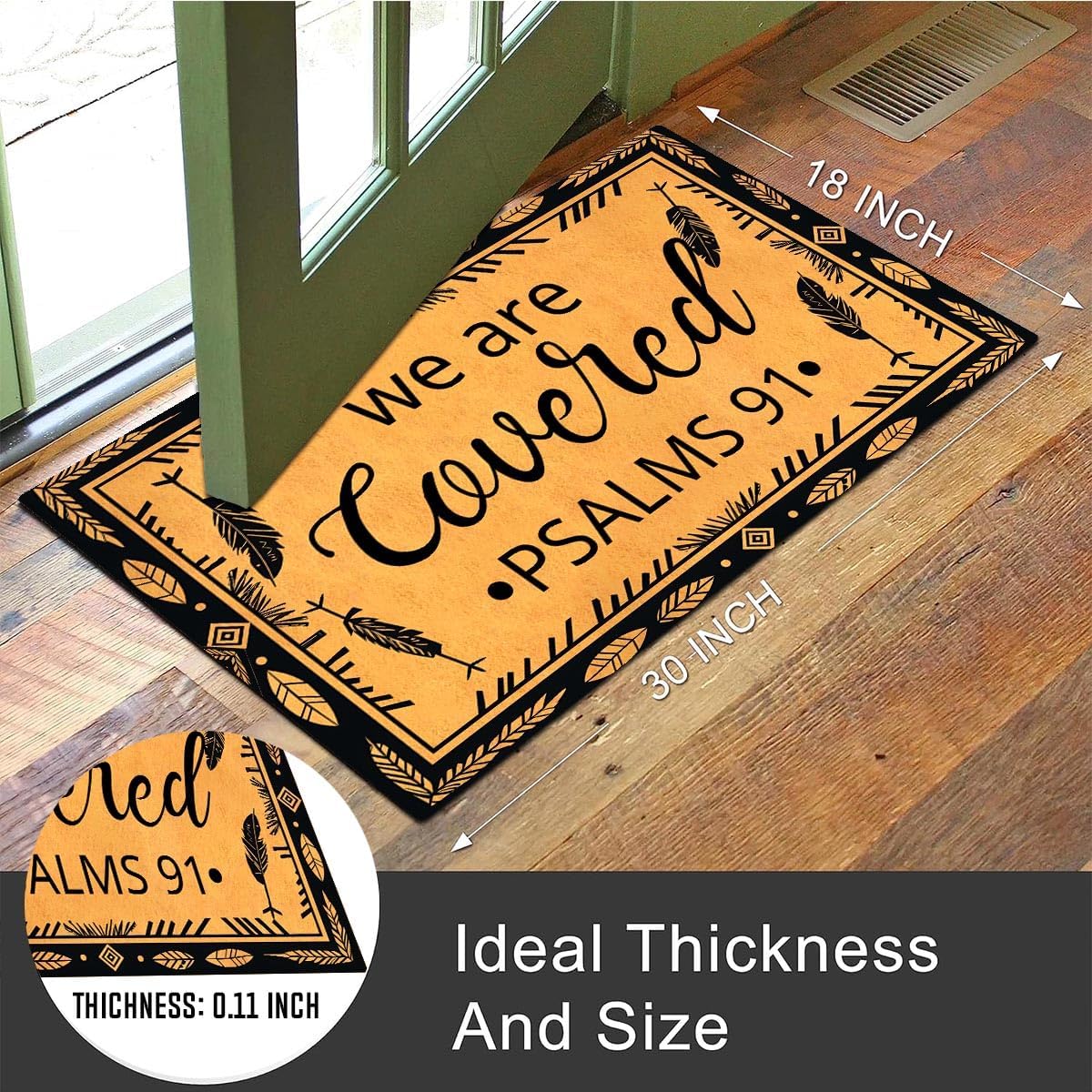 MELODADDY Funny Welcome Doormat Front Door Decor Rugs with Rubber Back 30"(L) x 18"(W) Personalized Matt Outside Entrance (Leave Your Worries At the Door Yoga Meditation Namaste)