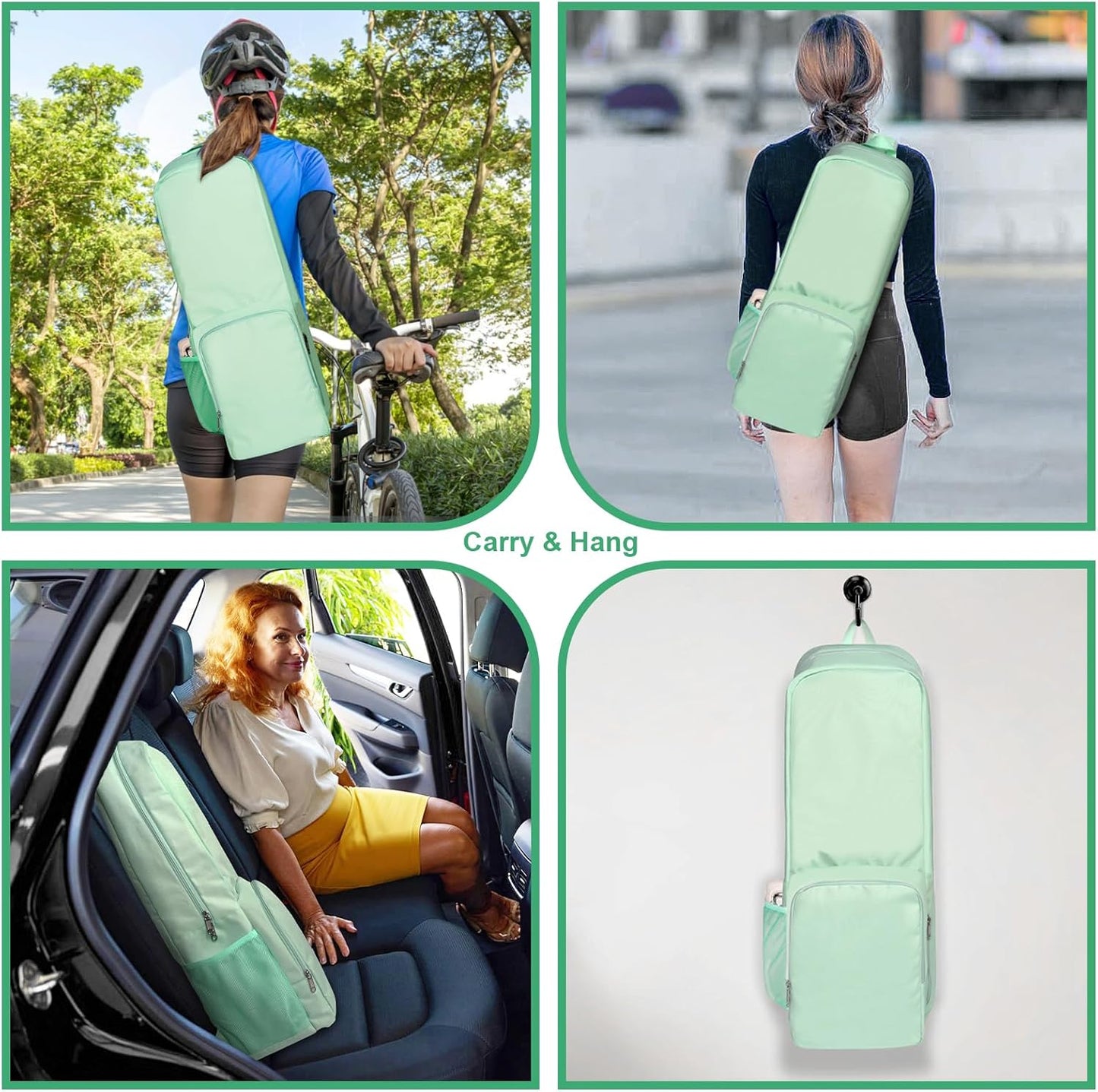 Yoga Mat Bag Carrier Side Mesh Zipper Pocket Exterior Wet Compartment Lightweight Waterproof Yoga Bag for Mat