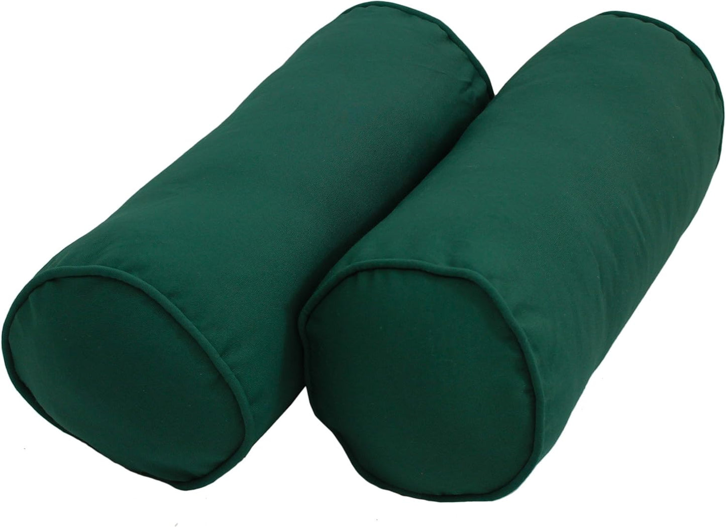 Blazing Needles Double-Corded Solid Twill Bolster Pillows with Inserts (Set of 2), 20" x 8", Burgundy