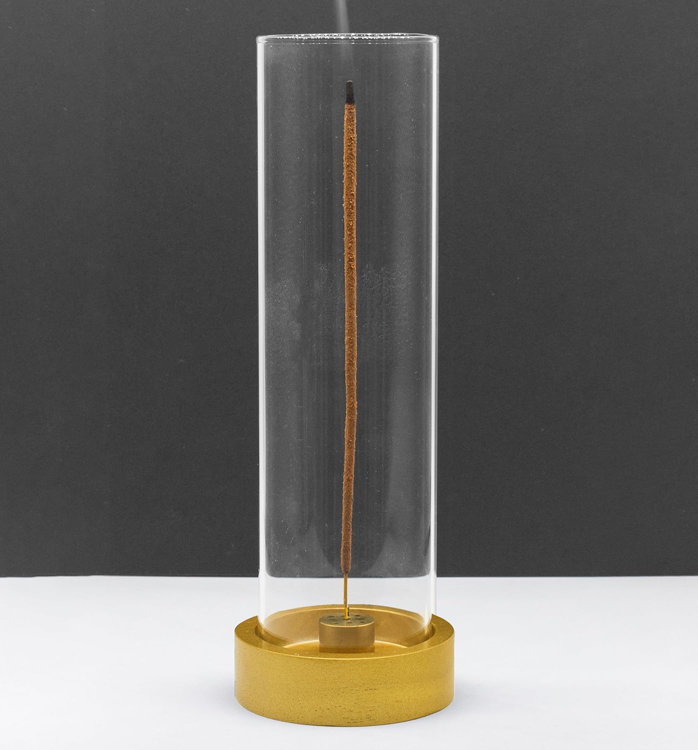 Incense Holder for Sticks,Modern Incense Stick Holder with Glass Ash Catcher[Anti ash Flying], Incense Burner Holder,Zen Glass Incense Holder,for Spa Home Decor Yoga Meditation[Black]