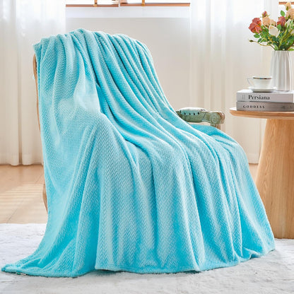 NEWCOSPLAY Super Soft Throw Blanket Light Purple Premium Silky Flannel Fleece Leaves Pattern Lightweight Bed Blanket All Season Use (Light Purple, Throw(50"x60")) - Colors A