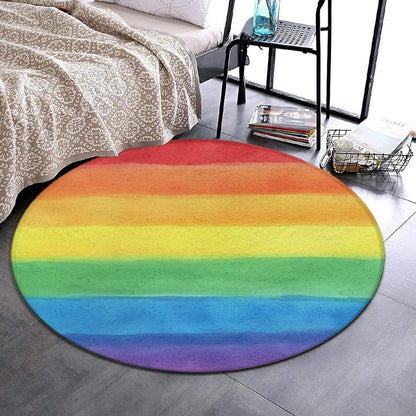 Soft Round Yoga Carpet, Office Chair Decor Round Mat for Carpet and Hardwood Floors Purple Butterfly