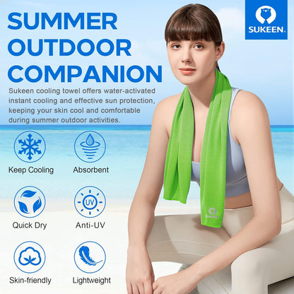 Sukeen 4 Pack Cooling Towels (40"x12"), Cooling Neck Wraps, Ice Towel, Soft Breathable Chilly Towel,Microfiber Towel for Yoga,Sport,Running,Gym,Workout,Camping,Fitness,Workout & More Activities