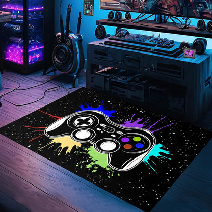 Game Controller Rugs for Bedroom Boys Living Room Gamer Gamepad Red Carpets Floor Mat Player Indoor Mats Gaming Art Design Home Decor Crystal Doormat Yoga Mats 3'x5'