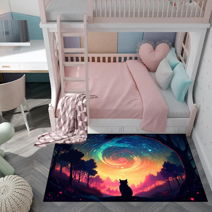 Black Girl Area Rug for Bedroom African American Rugs for Room Princess Carpet Kids Rugs for Bedroom African Girls Carpet for Living Room Teen Girls Yoga Mats, Pink, 4'×5'