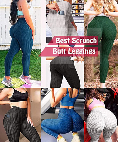 JGS1996 Butt Lifting Leggings for Women Tummy Control Workout Yoga Pants High Waisted Scrunch Booty Gym Tights