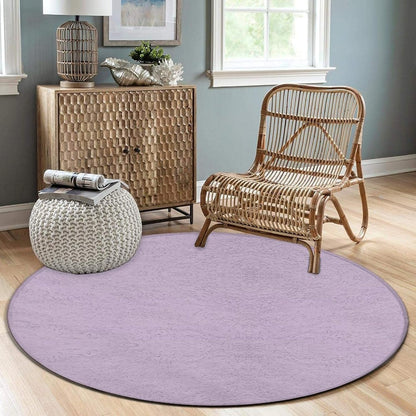 Women's Large Home Decor Mat, Soft Round Yoga Carpet, Non Slip Machine Washable Home Office Circle Rug Purple
