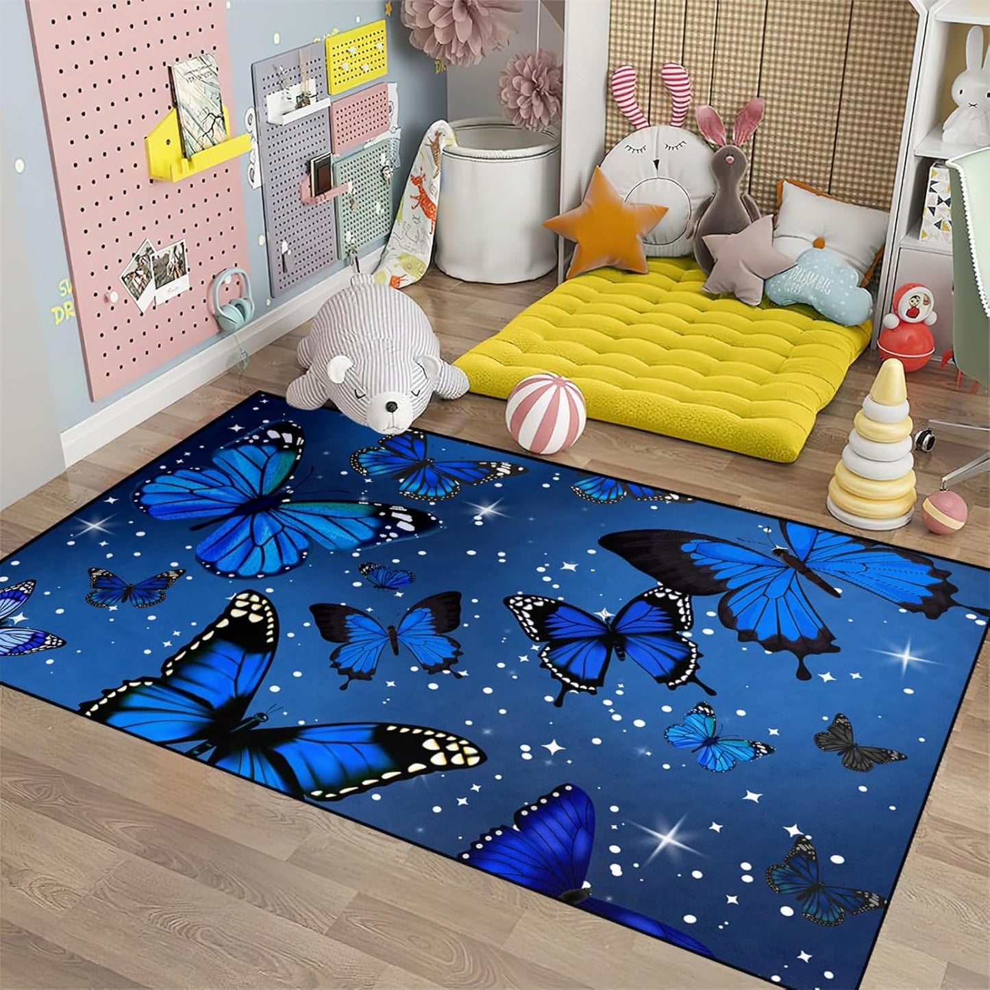 Black Girl Area Rug for Bedroom African Black Girls Floor Rugs for Living Room Playroom Cartoon Art Home Decor Soft Yoga Mats for Women Afro Purple 47" x 31" (2.7 x 3 Feet)