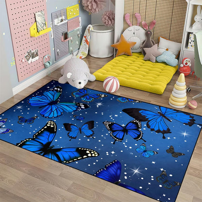 Black Girl Area Rug for Bedroom African Black Girls Floor Rugs for Living Room Playroom Cartoon Art Home Decor Soft Yoga Mats for Women Afro Purple 47" x 31" (2.7 x 3 Feet)