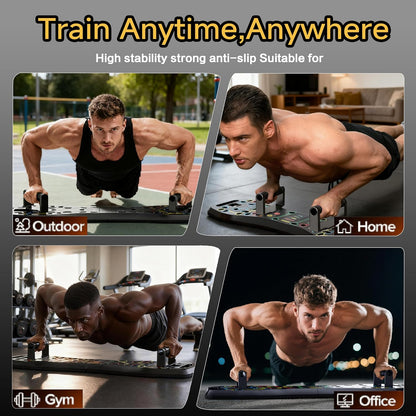 LALAHIGH Push Up Board,36 in 1 Home Gym Equipment with Ab Roller Wheel & Resistance Bands, Portable Foldable Workout Board for Full Body Strength Training Men Women,Gift for Boyfriend