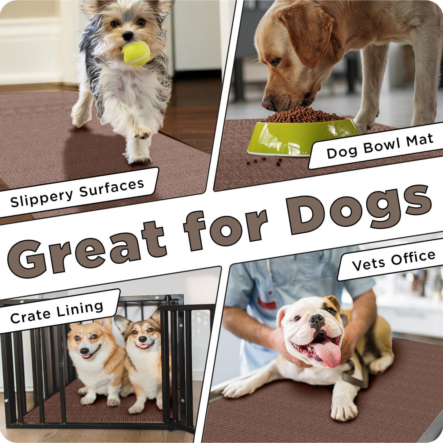 Slip-Resistant Floor Mat Roll & Yoga Mat – 25ft x 24" x 5mm – Cut-to-Fit Hallway Runner, Kitchen Mat, Drawer Liner, Shelf Liner, Bench Mat, Washable Pet Crate Pad, Cabinet Liner – Mocha