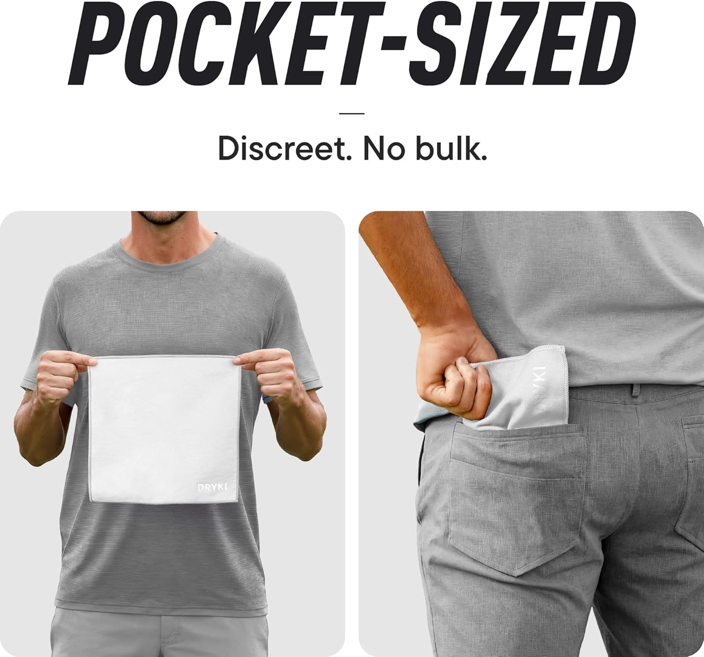 DRYKI Pocket-Sized Sweat Towels - The Original Sweat Absorbing Handkerchiefs - Quick-Dry Microfiber Sweat Rags for Face, Hands, & Body - Men & Women - Gym, Sports, and Work (Blue: 5 Pack)