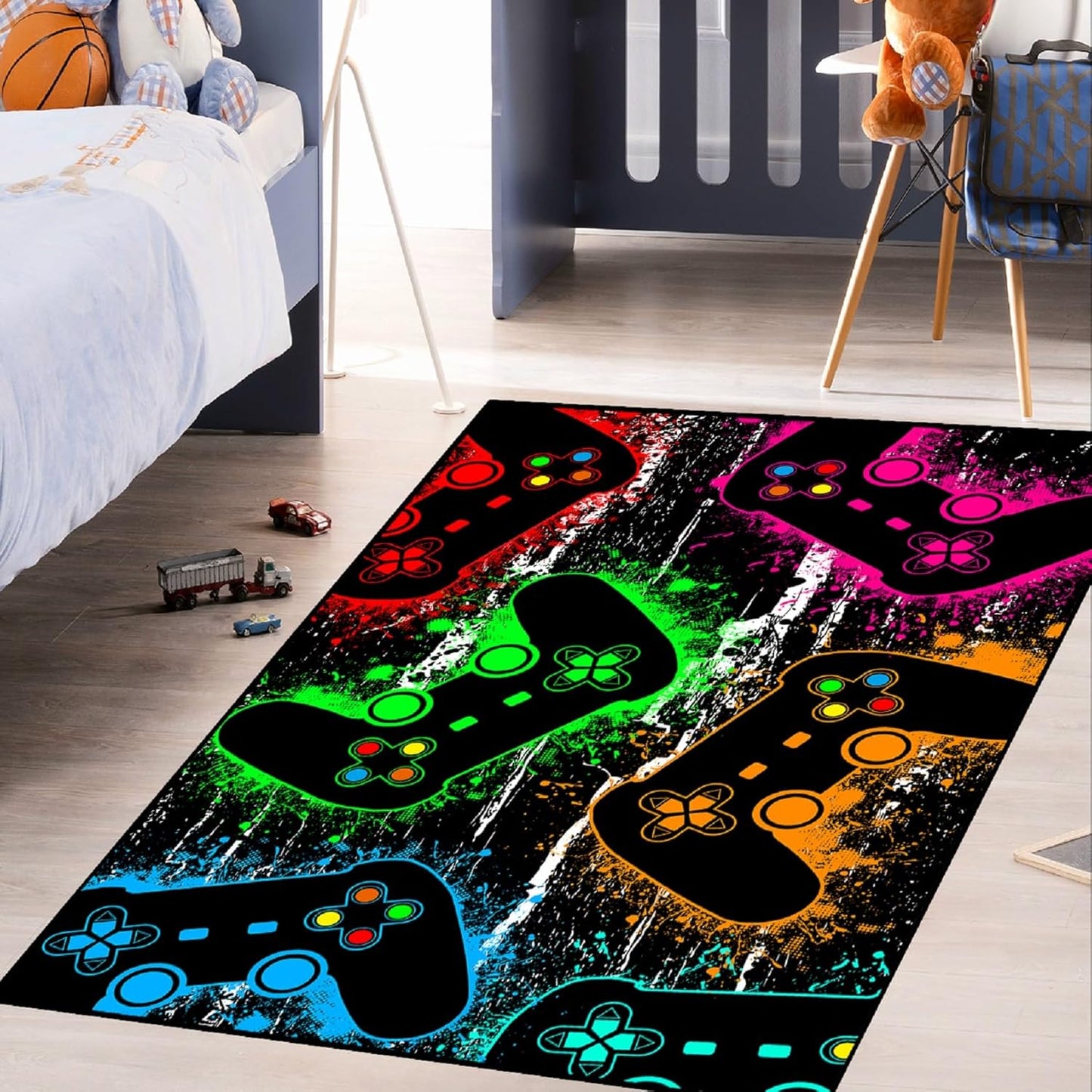 Game Controller Rugs for Bedroom Boys Living Room Gamer Gamepad Red Carpets Floor Mat Player Indoor Mats Gaming Art Design Home Decor Crystal Doormat Yoga Mats 3'x5'