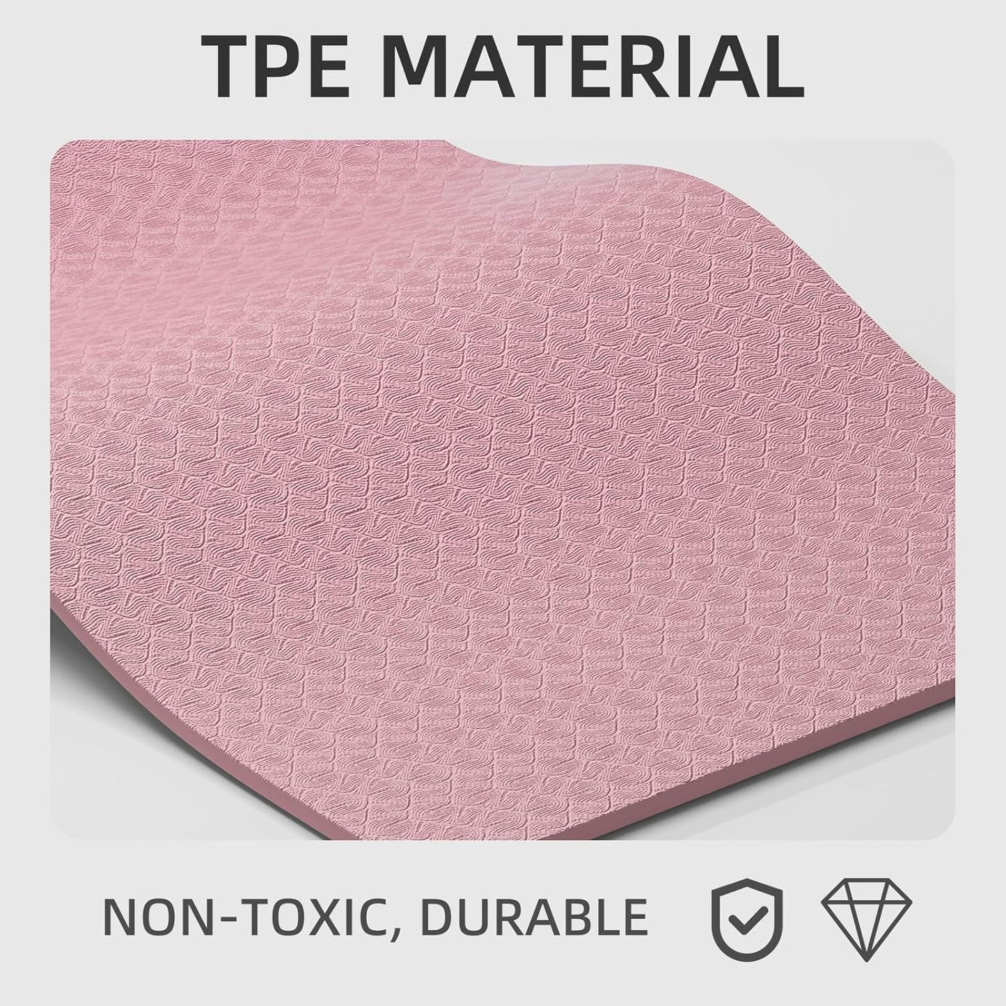 10 mm Yoga Mat 72"x26" TPE Non-Slip Exercise Mat 0.4" Thick, Easy-to-Carry Fitness Mat for Yoga, Pilates & Workout, Professional Mat, Made with Recyclable Material, Durable, Easy to Clean