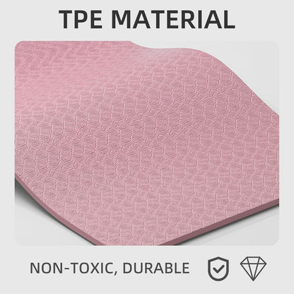 10 mm Yoga Mat 72"x26" TPE Non-Slip Exercise Mat 0.4" Thick, Easy-to-Carry Fitness Mat for Yoga, Pilates & Workout, Professional Mat, Made with Recyclable Material, Durable, Easy to Clean