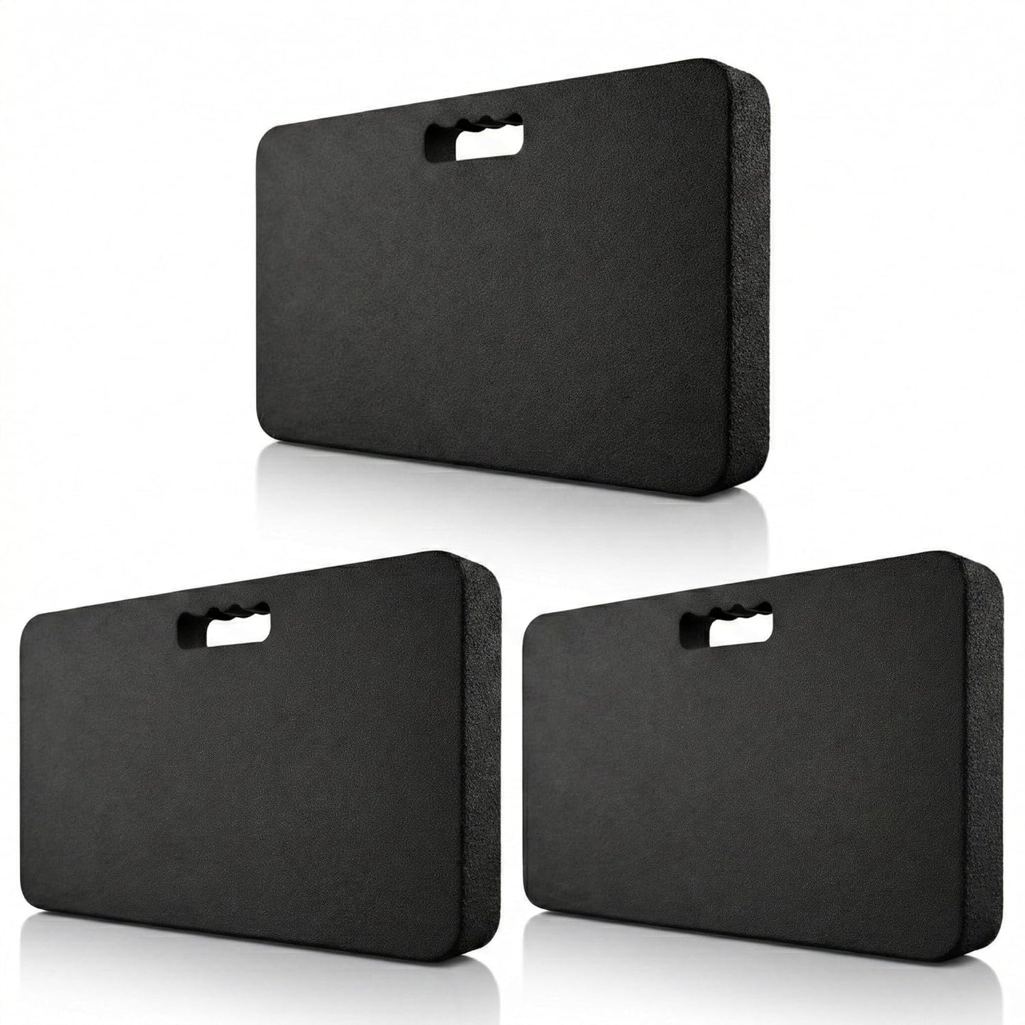 Gardzen 3 Pack Extra Thick Kneeling Pad for Gardening Work, 1.5 Inch Soft NBR Foam Knee Cushion Bathing Baby, Large Smooth Kneeler Mat Yoga Exercise, 18x11, Black
