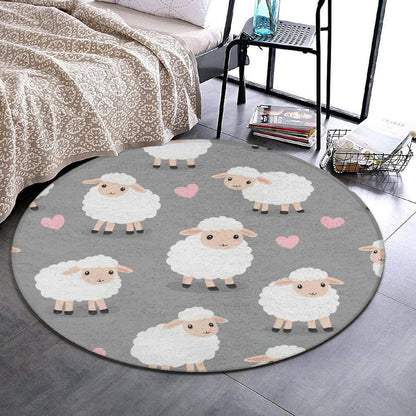 Large Home Decor Mat, Soft Round Yoga Carpet, Non Slip Machine Washable Home Office Circle Rug Gothic Witchy Sun Moon Mushroom Moth