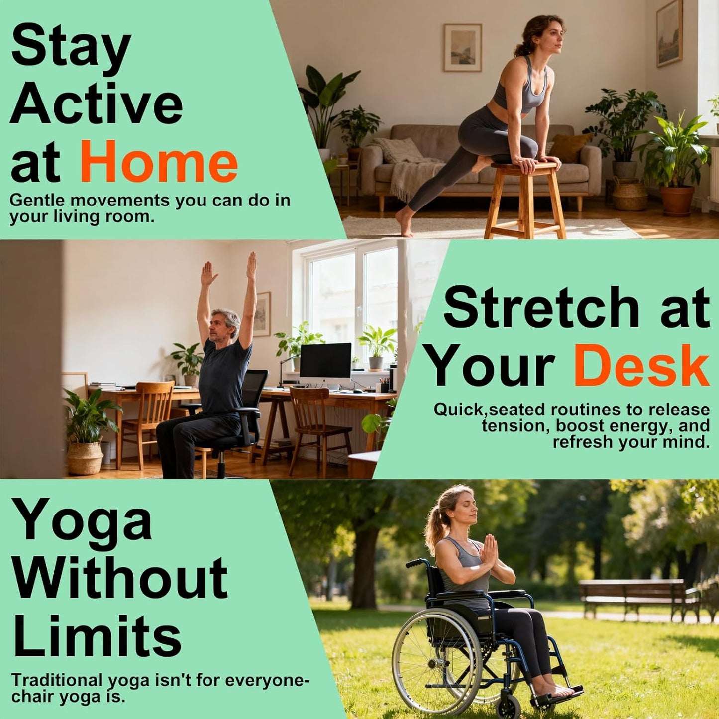 Chair Yoga for Seniors Over 60 Book & Chart – 30-Day Challenge, Gentle Seated Yoga Guide, Chair Yoga for Weight Loss & Flexibility, Senior Chair Exercises for Women & Men