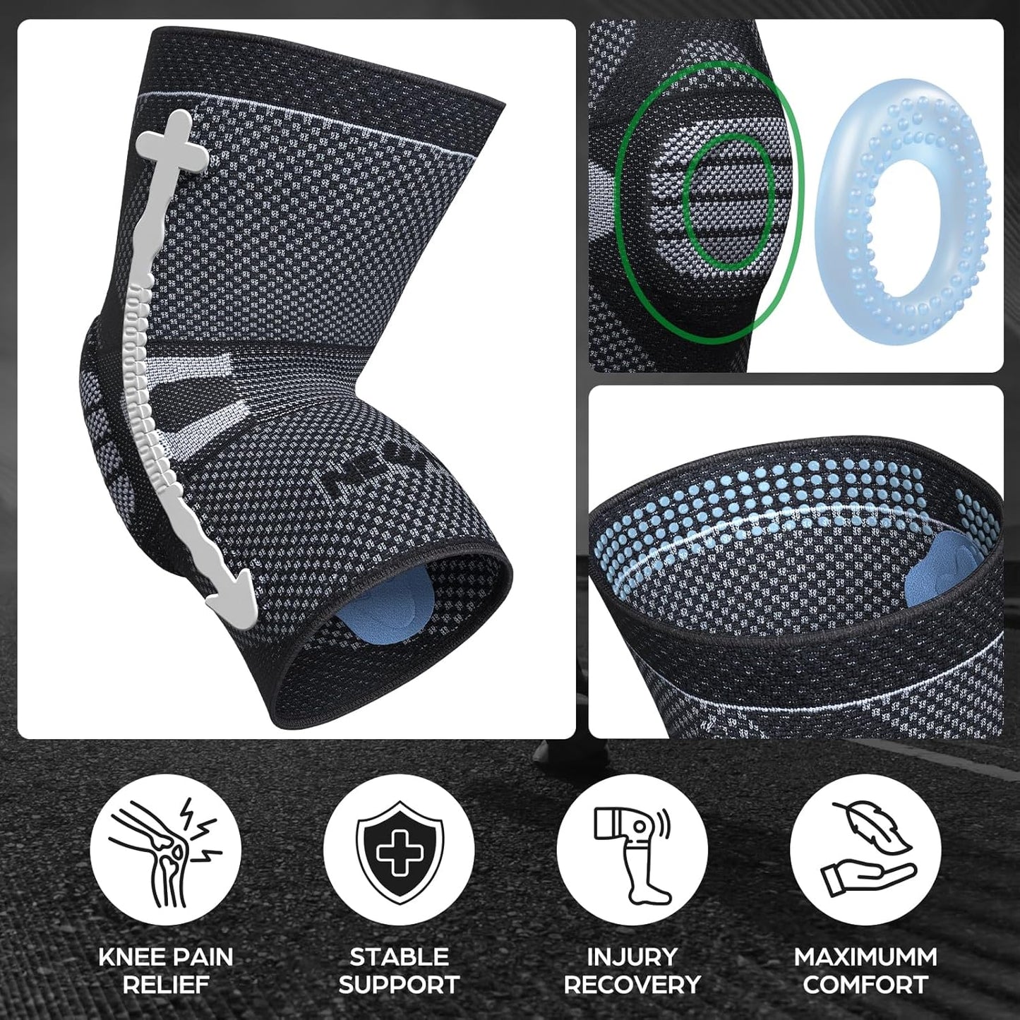 NEENCA Professional Knee Brace, Compression Knee Support with Patella Gel Pad & Side Stabilizers, Medical Knee Sleeve for Pain Relief, ACL,PCL, Meniscus, Injury Recovery, Arthritis, Sports, Workout...