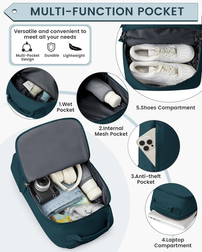 Gym Backpack for Women Men,Cheer bag,Lightweight Gym Bag with Shoe Compartment, Waterproof Sports Backpack with Wet Pocket, Black
