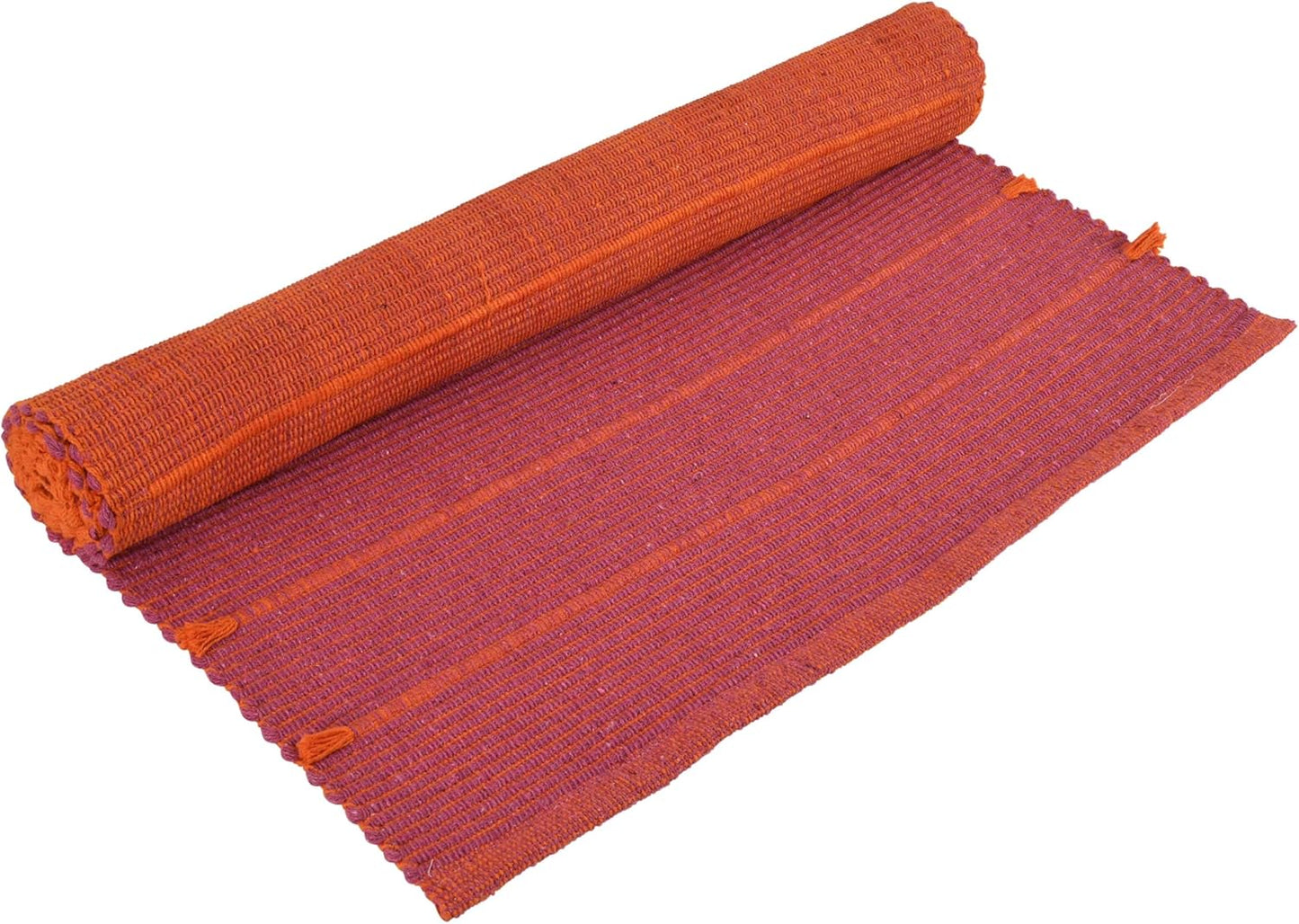 100% Organic Anti-Skid Cotton Yoga or Meditation Mat: Hand-Woven, and Extra-Long(28'’ x 74'’) for Ultimate Comfort and Stability with Cotton Carry bag