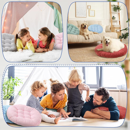 Jerify Floor Pillow Cushions Large Round Square Large Meditation Floor Pillow for Classroom Adult Meditation Picnic Party Seating Learning Daycare School(Square,Mixed Colors,4 Pcs)