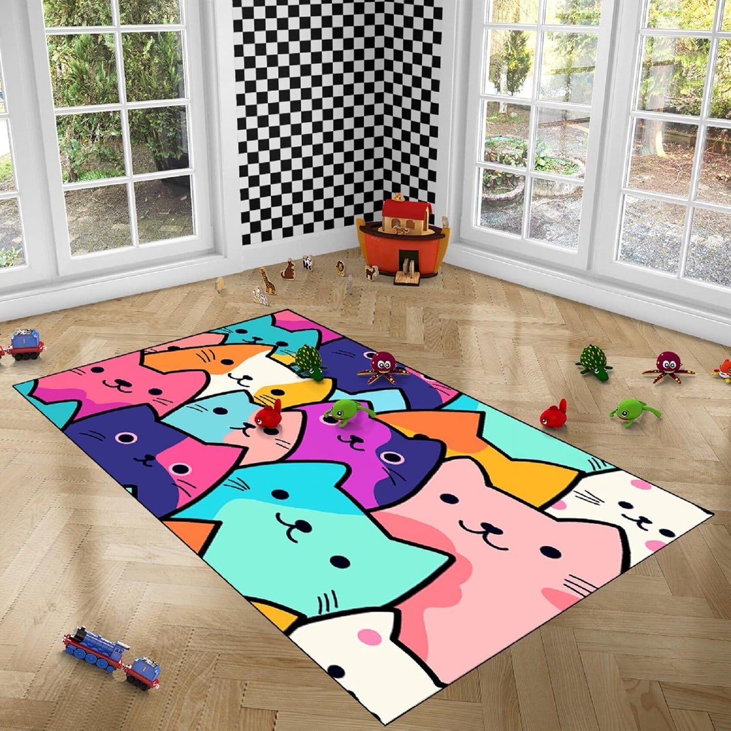 Black Girl Area Rug for Bedroom African American Rugs for Room Princess Carpet Kids Rugs for Bedroom African Girls Carpet for Living Room Teen Girls Yoga Mats, Pink, 4'×5'