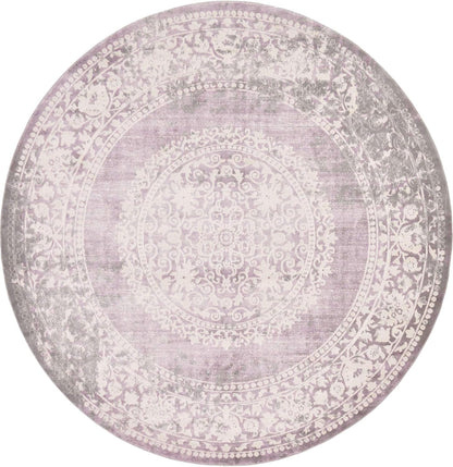 Unique Loom New Classical Collection Area Rug - Olwen (4'Round, Purple/ Gray)