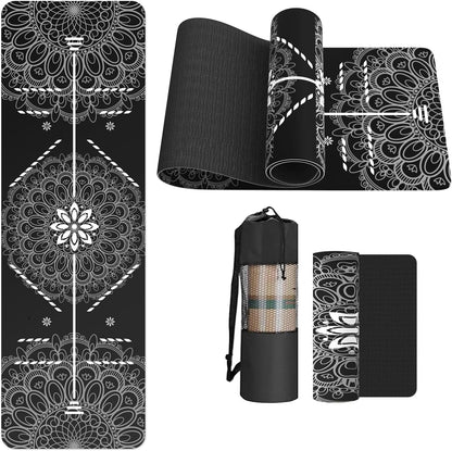 FOLAI Extra Thick Yoga Mat 6mm，pilates mat thick - Non-Slip Exercise Mat for HIIT, Pilates & Home Workouts & Workout with Free Carry Strap