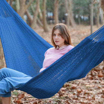 PNAEUT Handwoven Mayan Hammocks, Double Rope Hammock for Outdoor Outside & Indoor, Thick Soft 600 lbs Capacity Heavy-Duty, Includes Tree Straps, Carabiners & Carrying Bag (Nature, X-Large)