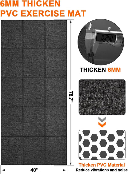 Treadmill Mat,70"x32",6mm Thickness Foldable Exercise Equipment Mat for Carpet Hardwood Floors, Compatible with Walking Pad,Spin Bike,Elliptical Trainer,Rowing Machine
