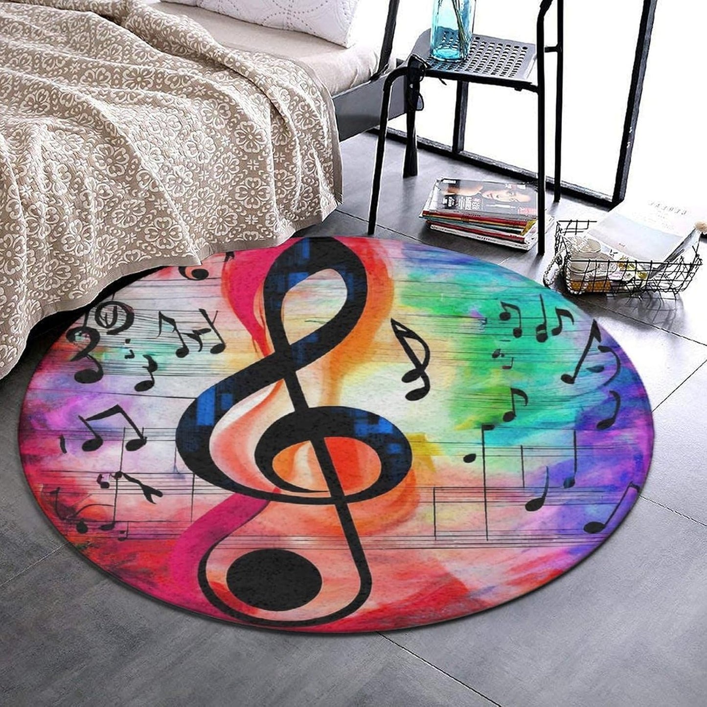 Room Sofa Yoga Soft Round Carpet, Home Decor Non Slip Kitchen Office Circle Rug, Machine Washable Modern Round Area Rug Beach Turtles, 60inch