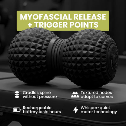 4-Speed Vibrating Peanut Massage Ball for Targeted Muscle Relaxation & Mobility Support | Textured Deep Pressure Roller | Compact & Rechargeable
