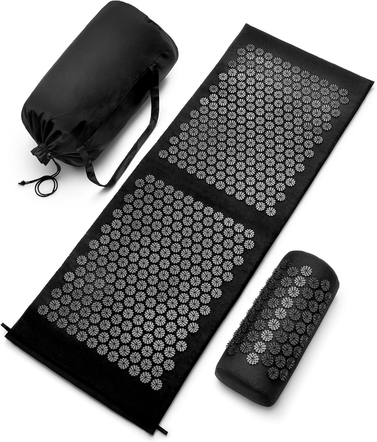 Sivan Back and Neck Pain Relief Acupressure Mat and Pillow Set, Chronic Back Pain Treatment - Relieves Your Stress of Lower Upper Back and Sciatic Pain - Green