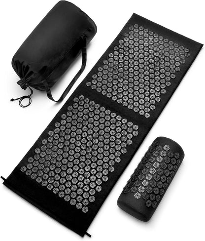 Sivan Back and Neck Pain Relief Acupressure Mat and Pillow Set, Chronic Back Pain Treatment - Relieves Your Stress of Lower Upper Back and Sciatic Pain - Green