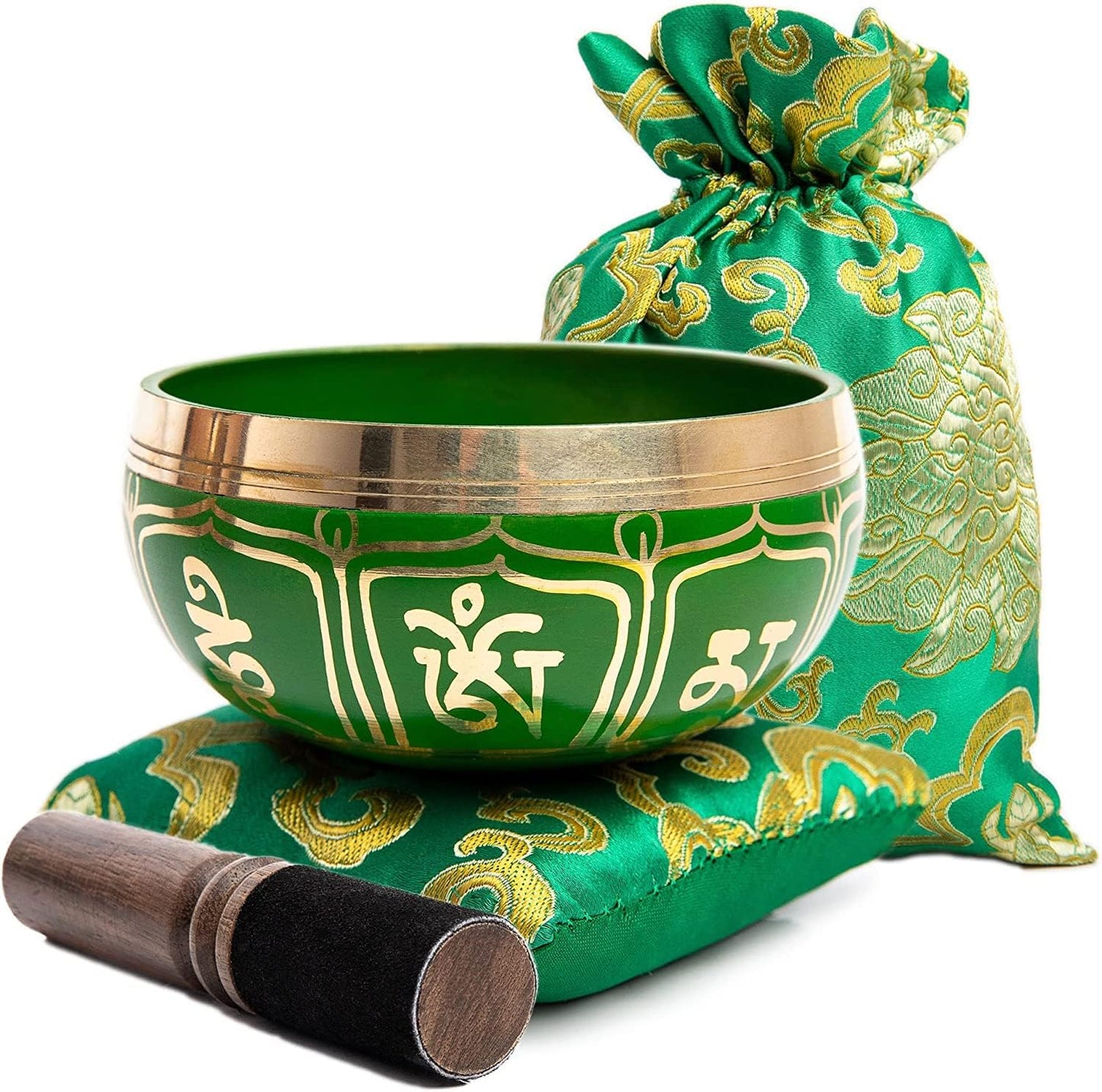 Tibetan Singing Bowl Set - Authentic Handcrafted Mindfulness Meditation Holistic Sound 7 Chakra Healing by Himalayan Bazaar (Turquoise)