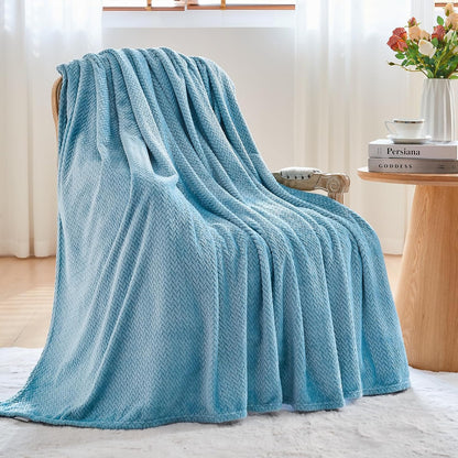 NEWCOSPLAY Super Soft Throw Blanket Light Purple Premium Silky Flannel Fleece Leaves Pattern Lightweight Bed Blanket All Season Use (Light Purple, Throw(50"x60")) - Colors A