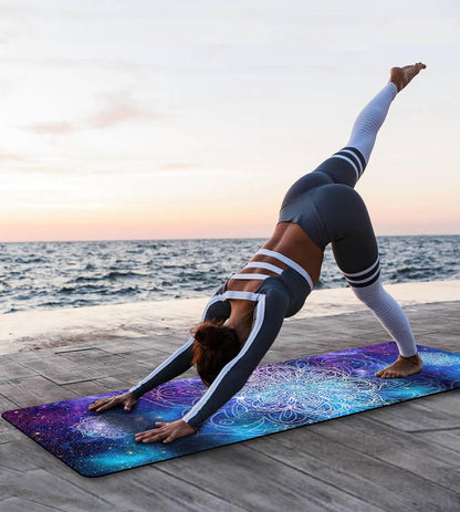 Non Slip Yoga Mat TPE Workout Mat for Men Women, Thick Workout Mat with Carrying Strap, Fitness Mats for Exercise, Yoga, Fitness, Pilates, Floor Workouts (72" x 24" x 6mm)