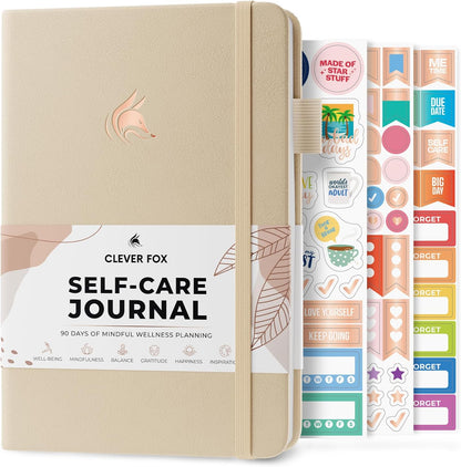 Clever Fox Self-Care Journal – Daily Reflection Notebook – Mental Health & Personal Development Planner, Meditation & Mood Log, A5 (Turquoise)
