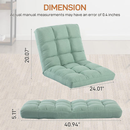 Floor Chair with Back Support Folding Chair with 6 Adjustable Position, Padded Sleeper Bed, Floor Gaming Chair, Meditation Chair for Adults