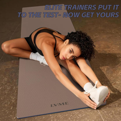 Yoga Mat Non Slip, Anti-Tear 1/4" & 2/5" Thick TPE Yoga Mats for Women and Men, a stylish and practical dual-tone yoga mat.72"x24" Exercise & Fitness Mat with Carrying Strap, Workout Mats for Yoga, Pilates and Floor Exercise
